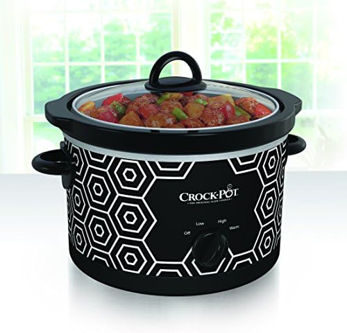 Crock-Pot 4.5 Quart Portable Slow Cooker – Black & White pke