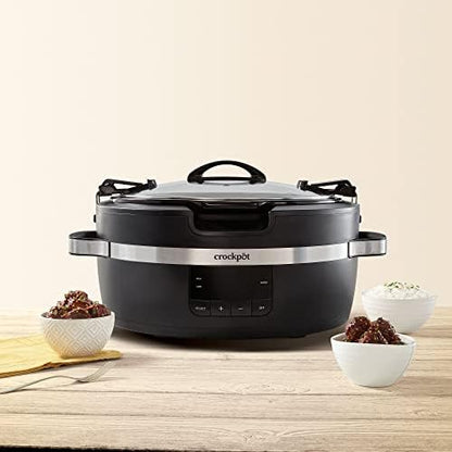 Crock-Pot Thermoshield 6 Quart Slow Cooker with Carry Handles htf