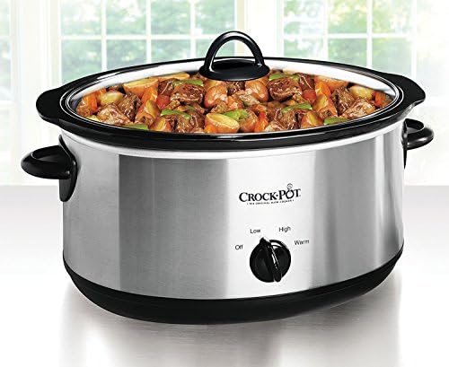 Crock-Pot 7 Quart Oval Manual Slow Cooker – Stainless Steel wwm