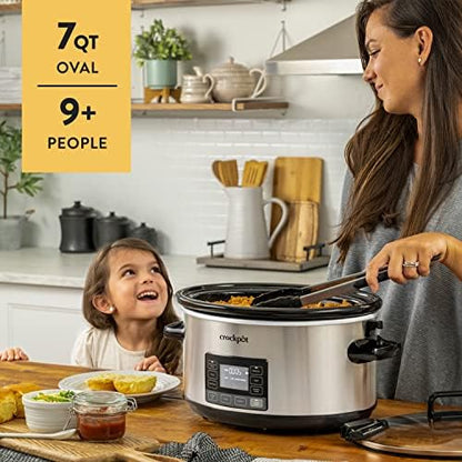 Crock-Pot 7 Quart Portable Programmable Slow Cooker with Timer lq4