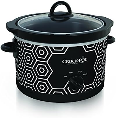 Crock-Pot 4.5 Quart Portable Slow Cooker – Black & White pke