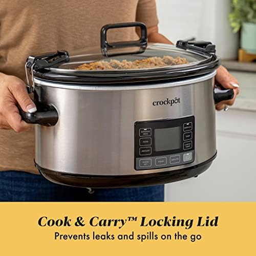 Crock-Pot 7 Quart Portable Programmable Slow Cooker with Timer lq4