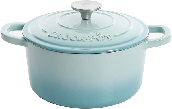 Crock-Pot 3 Quart Enameled Cast Iron Dutch Oven – Aqua y8w