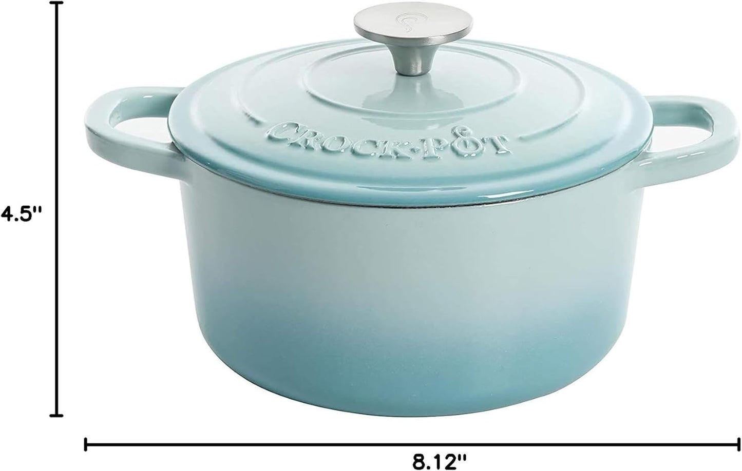 Crock-Pot 3 Quart Enameled Cast Iron Dutch Oven – Aqua y8w
