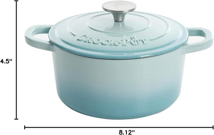 Crock-Pot 3 Quart Enameled Cast Iron Dutch Oven – Aqua y8w