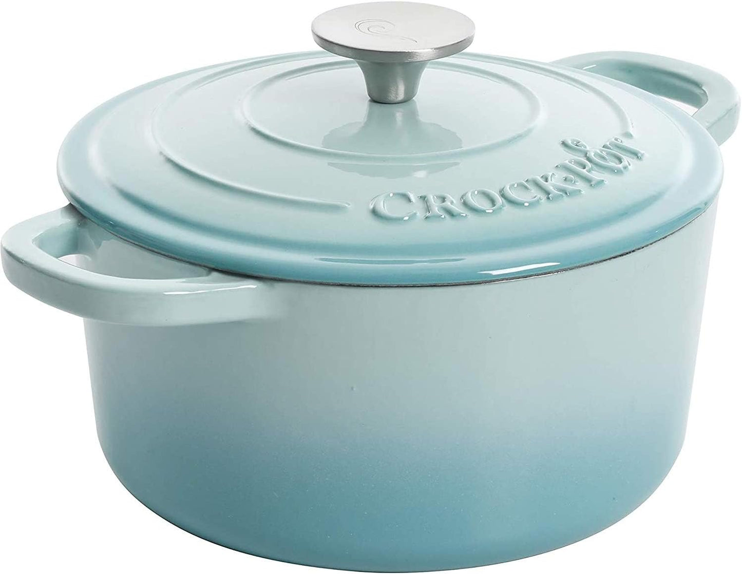 Crock-Pot 3 Quart Enameled Cast Iron Dutch Oven – Aqua y8w